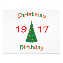 1917 Christmas Birthday Personalized Invitation