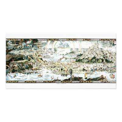 1920 Classic Fairyland Imaginary Map Photo Card by ZephyrusBooks