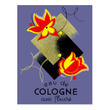 1920 French Floral perfume Post Card