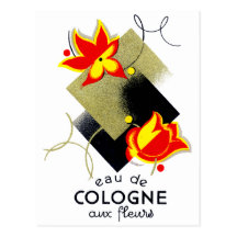 1920 French Floral perfume Postcard