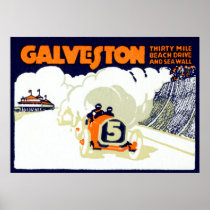 1920 Galveston Auto Race Poster