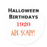 1920 halloween birthday sticker