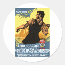 1920 Italian Gymnastics Poster Stickers
