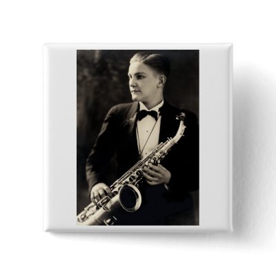 1920  Saxaphone Musician Buttons by historicimage