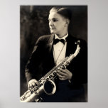 1920 Young Saxaphone Musician Poster