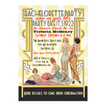 1920's  Art Deco Bachelorette Party Personalized Invite
