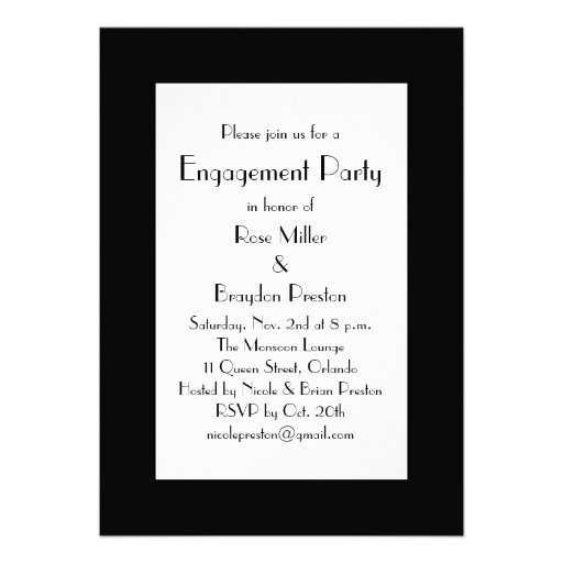 1920's Black & White Engagement Party Custom Announcement