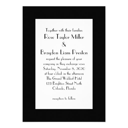 1920's Black & White Wedding Invitation
