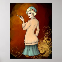 1920s Fashion - Georgette the FLapper Girl Posters