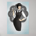 1920s Gangster Girl Print