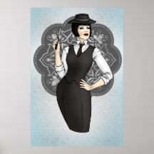 1920s Gangster Girl Print