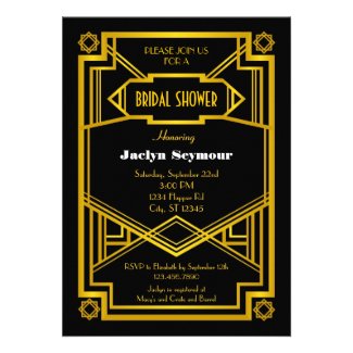 1920s Hollywood Style Bridal Shower Invitation