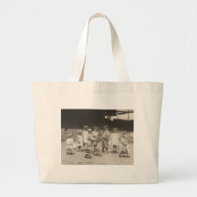1920's Kids Playing on Major League Baseball Field Canvas Bag