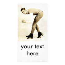 1920s Roller Skater Personalized Photo Card