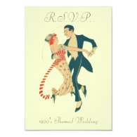 1920's Themed Wedding R.S.V.P. Cards Invite