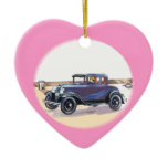 1920s Vintage Automobile Romantic Pink Heart