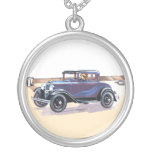 1920s Vintage Automobile Silver Necklace Jewelry