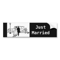 1920's Vintage Bride & Groom bumper stickers by Cardgallery 1920's Vintage Bride & Groom bumper stickers