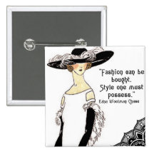 1920s Vintage Illustration Button