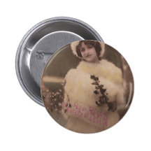 1920s Vintage Model in the Snow Pinback Button