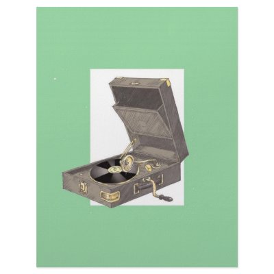 1920s Wind Up Gramaphone Personalized Letterhead by Annas_Story