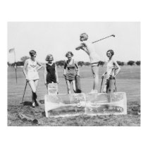 1920's Women's Golf Tee Off On ICE posters