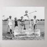 1920's Women's Golf Tee Off On ICE Print