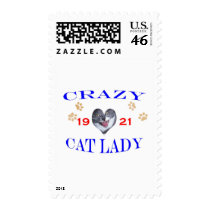 1921 Crazy Cat Lady Postage Stamp