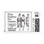 1921 Paris Autumn Fashions Illustration Postage