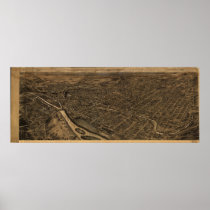 1922 Allentown, PA Birds Eye View Panoramic Map Poster