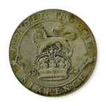 1922 British sixpence magnet