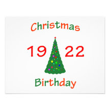 1922 Christmas Birthday Personalized Announcements