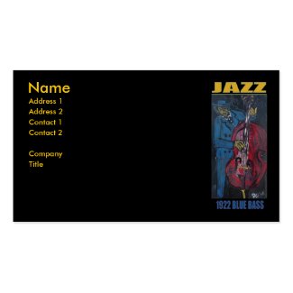 1922 JAZZ BLUE BASS BUSINESS CARD TEMPLATE