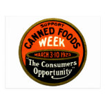 1923 Canned Foods Week Post Card