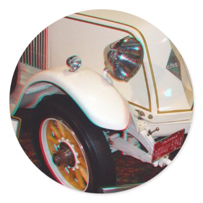 1923 Renault, Anaglyph Round Sticker by TheCommitteeTo