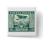 1925 10gr Polish Airmail Stamp Button