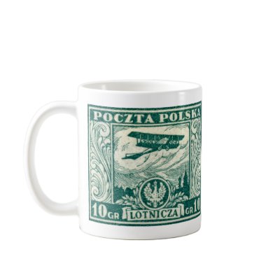 1925 10gr Polish Airmail Stamp Coffee Mug by historicimage
