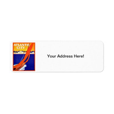 1925 Atlantic City Return Address Labels by historicimage