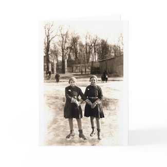 1925 Girlfriends Ice Skating card