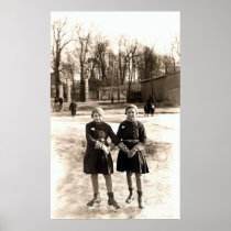 1925 Girlfriends Ice Skating Poster