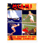 1925 Miami Travel Poster Postcards