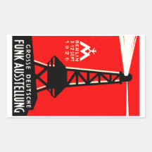 1926 Radio + Broadcasting Poster Rectangle Stickers