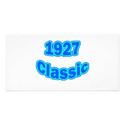 1927 Classic Blue Custom Photo Card by birthyeardesigns3
