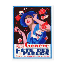 1927 Geneva Flower Show Poster Postcard