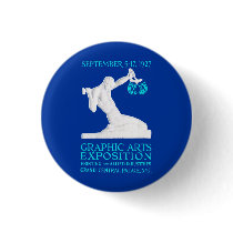 1927 Graphic Arts Expo Poster Pinback Button
