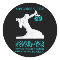 1927 Graphic Arts Expo Poster Round Sticker