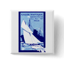 1927 Paris Boat Show Poster Pinback Button
