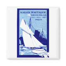 1927 Paris Boat Show Poster Fridge Magnets