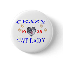 1928 Crazy Cat Lady buttons by birthyeardesigns 1928 Crazy Cat Lady buttons