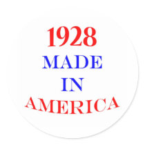 1928 Made in America Round Sticker